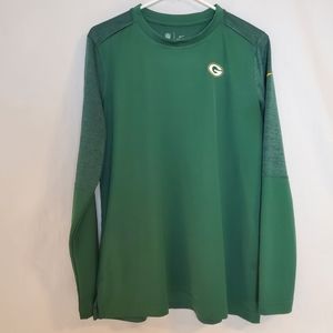 NFL Green Bay Packers Logo Long Sleeve Dry Fit Men's Large Shirt